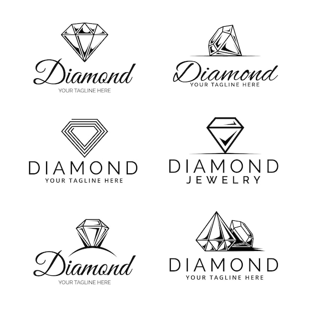 Vetor grátis coleção de logotipo de diamante