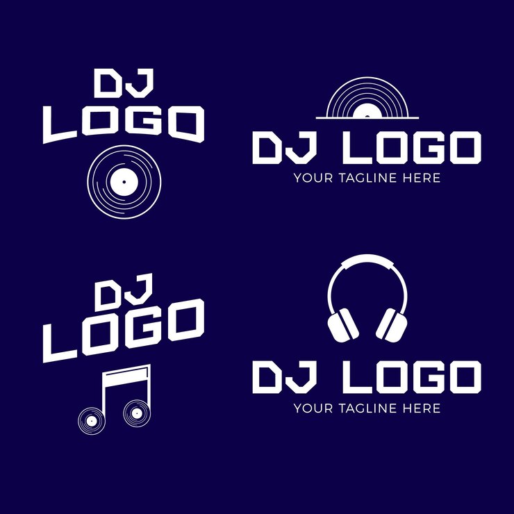 Vetor grátis coleção de logotipo de dj moderno
