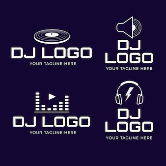 Coleção de logotipo de dj moderno