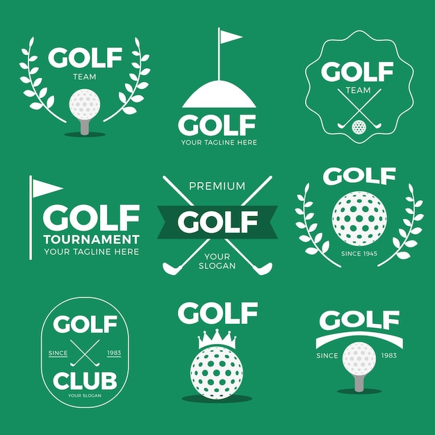 Vetor grátis coleção de logotipo de golfe