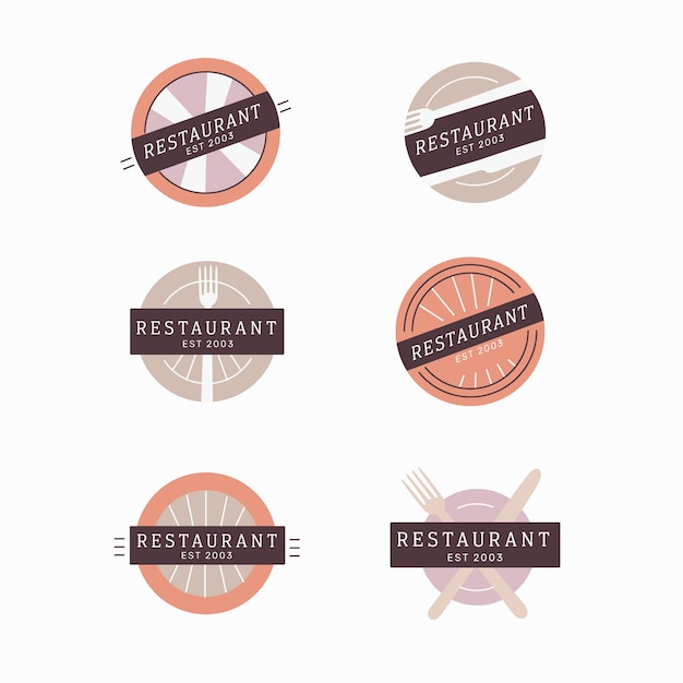 Coleção de logotipo de marca vintage de restaurante