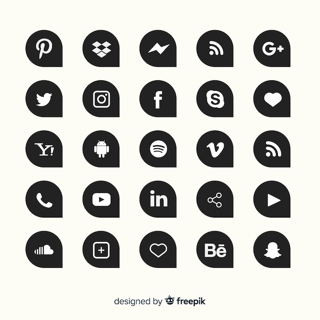 Vetor grátis coleção de logotipo de mídia social