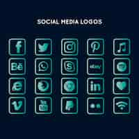 Vetor grátis coleção de logotipo de mídia social