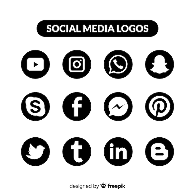 Vetor grátis coleção de logotipo de mídia social