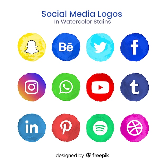 Vetor grátis coleção de logotipo de mídia social