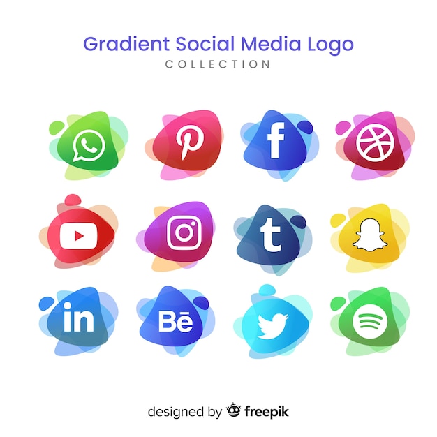 Vetor grátis coleção de logotipo de mídia social