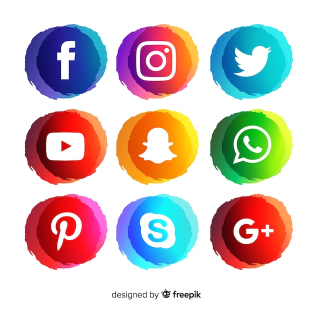 Vetor grátis coleção de logotipo de mídia social