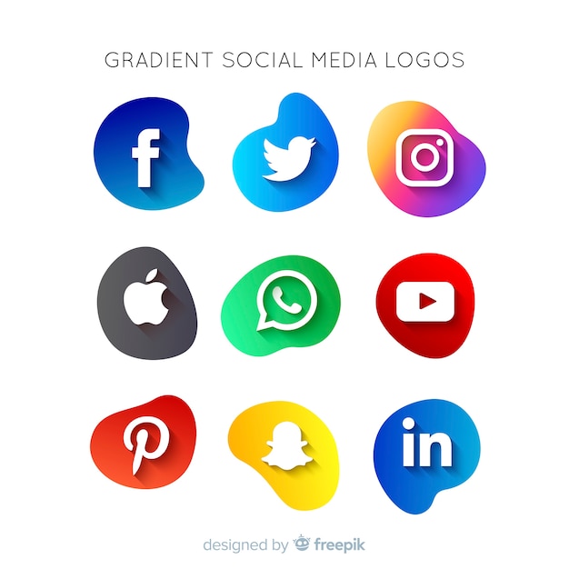 Vetor grátis coleção de logotipo de mídia social