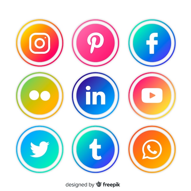 Vetor grátis coleção de logotipo de mídia social