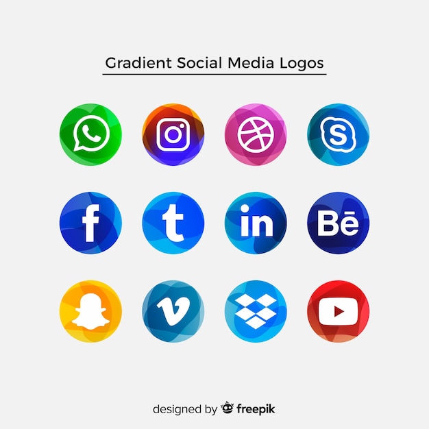 Vetor grátis coleção de logotipo de mídia social