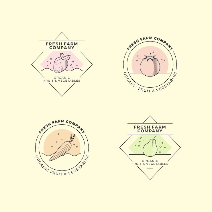 Vetor grátis coleção de logotipo de negócios naturais em estilo minimalista