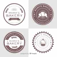 Vetor grátis coleção de logotipo de padaria
