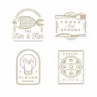 Vetor grátis coleção de logotipo de restaurante retrô dourado