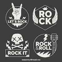 Vetor grátis coleção de logotipo de rock com design plano