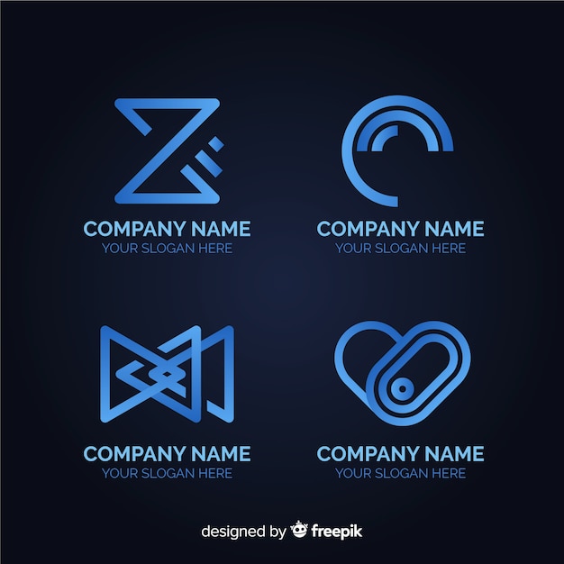 Coleção de logotipo de tecnologia plana