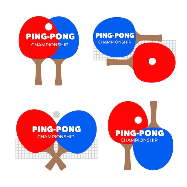 Vetor grátis coleção de logotipo de tênis de mesa