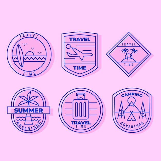 Coleção de logotipo de viagem