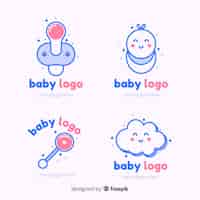 Vetor grátis coleção de logotipo do bebê
