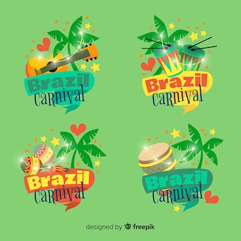 Coleção de logotipo do carnaval brasileiro
