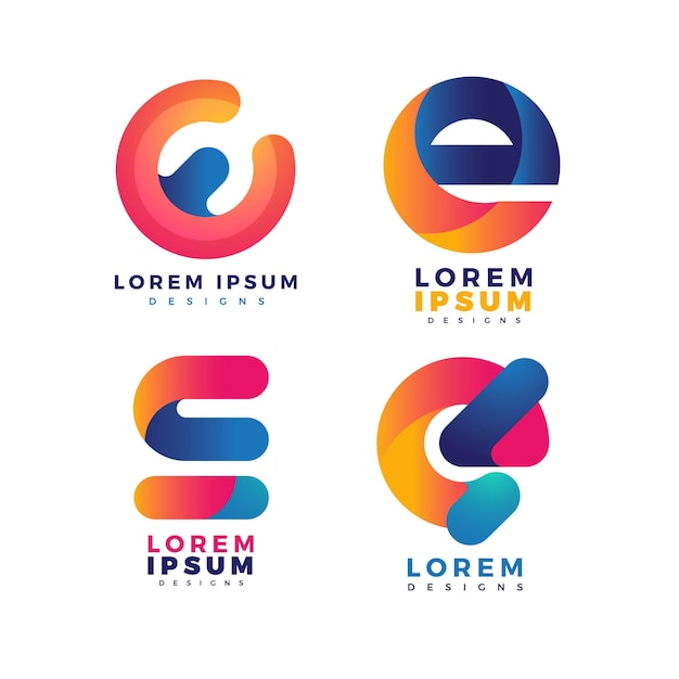 Coleção de logotipo e gradiente colorido