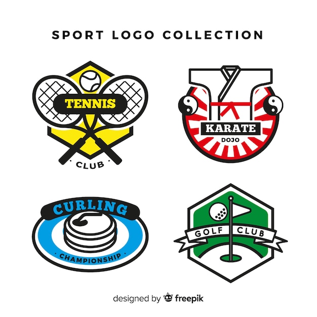 Vetor grátis coleção de logotipo esporte moderno