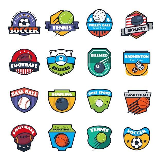 Vetor grátis coleção de logotipo esportivo