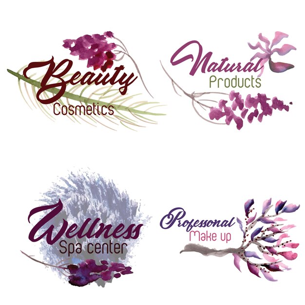 Coleção de logotipo floral de aquarela