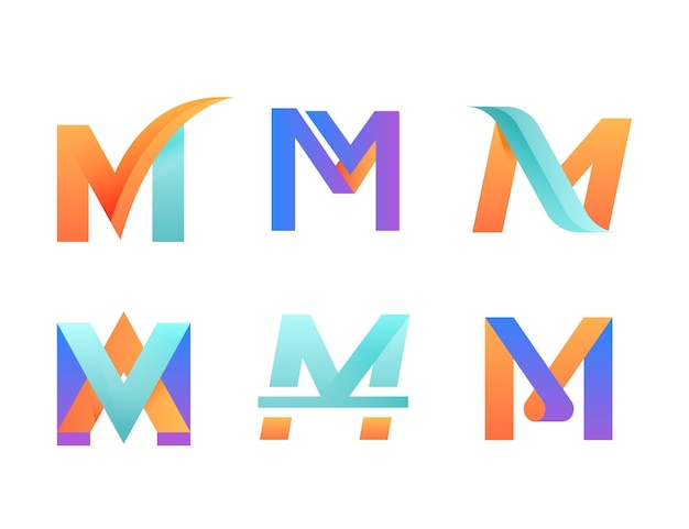 Vetor grátis coleção de logotipo gradient m