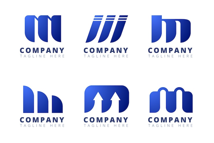 Vetor grátis coleção de logotipo gradient m