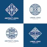 Vetor grátis coleção de logotipo linear abstrato