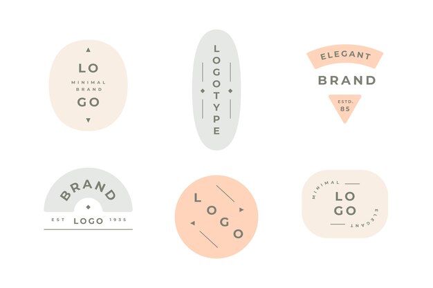 Coleção de logotipo mínimo de cores pastel