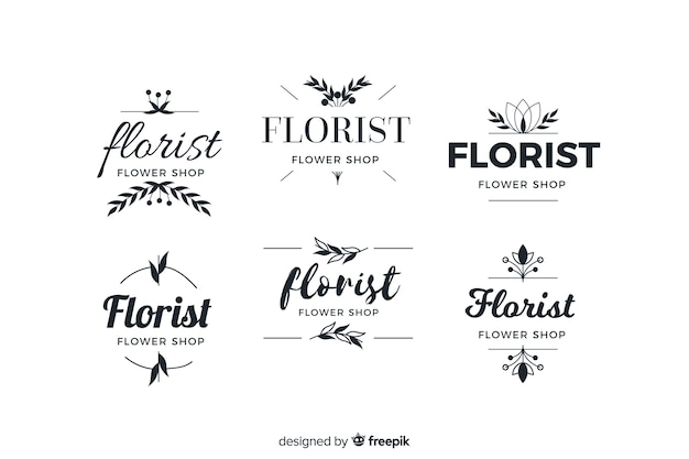 Coleção de logotipo para florista de casamento