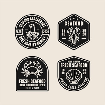 Coleção de logotipo premium de restaurante de frutos do mar