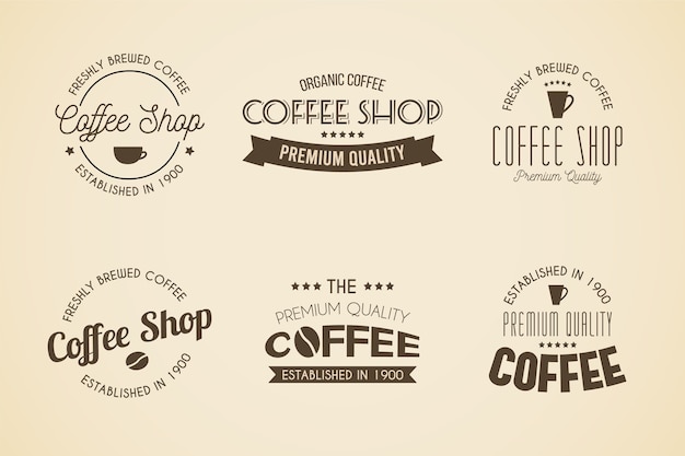 Coleção de logotipo retrô de café