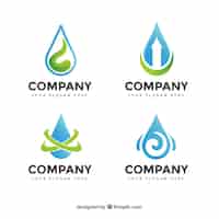 Vetor grátis coleção de logotipos de água para empresas em estilo simples