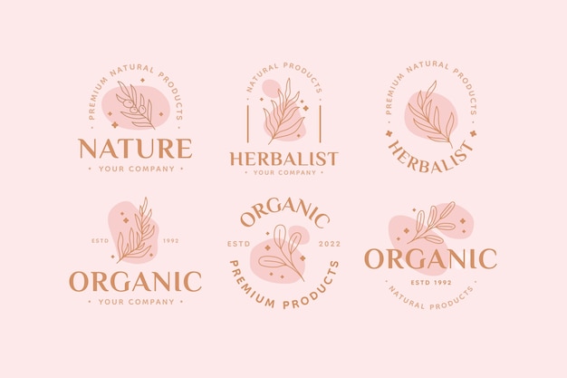 Coleção de logotipos de cores suaves planas