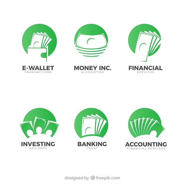 Coleção de logotipos de dinheiro para empresas