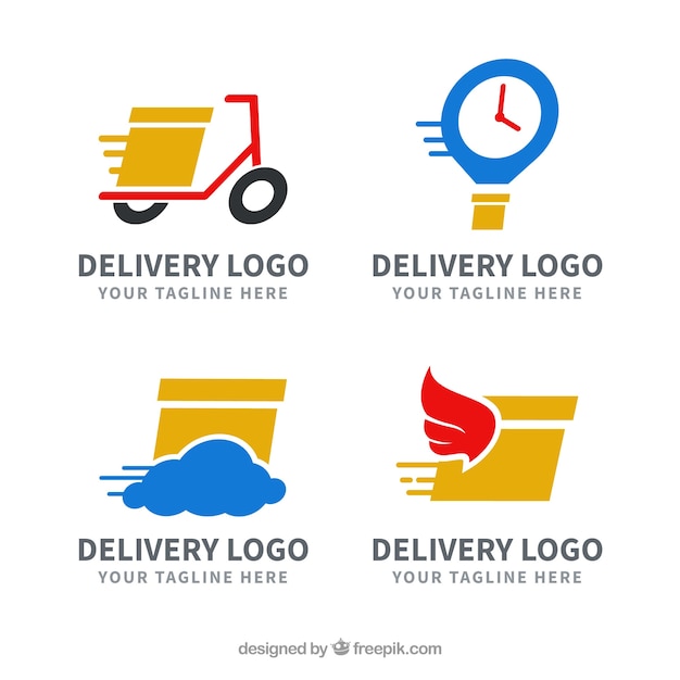 Coleção de logotipos de entrega para empresas