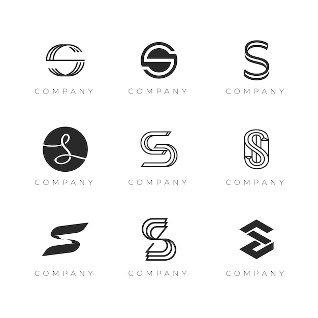 Coleção de logotipos de flat s criativos