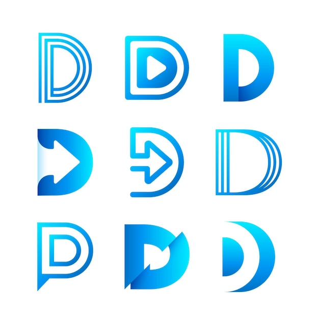 Vetor grátis coleção de logotipos de gradiente d