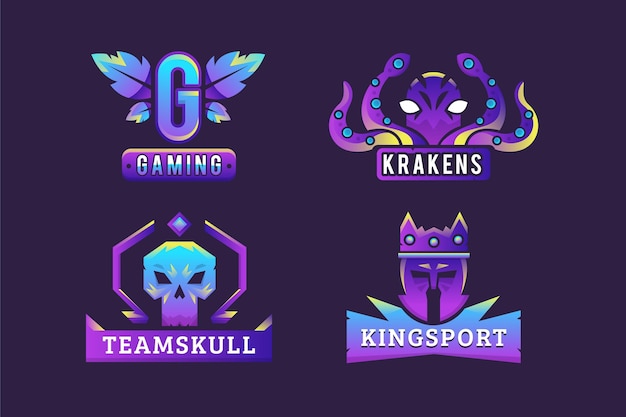 Coleção de logotipos de jogos do esports da gradient