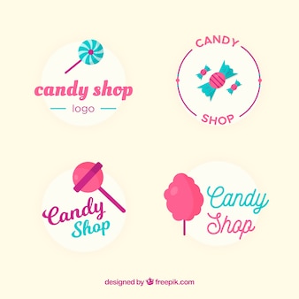 Coleção de logotipos de loja de doces para empresas