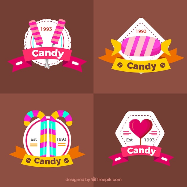 Coleção de logotipos de loja de doces para empresas