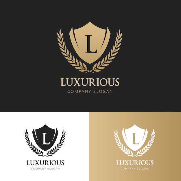 Vetor grátis coleção de logotipos de luxo