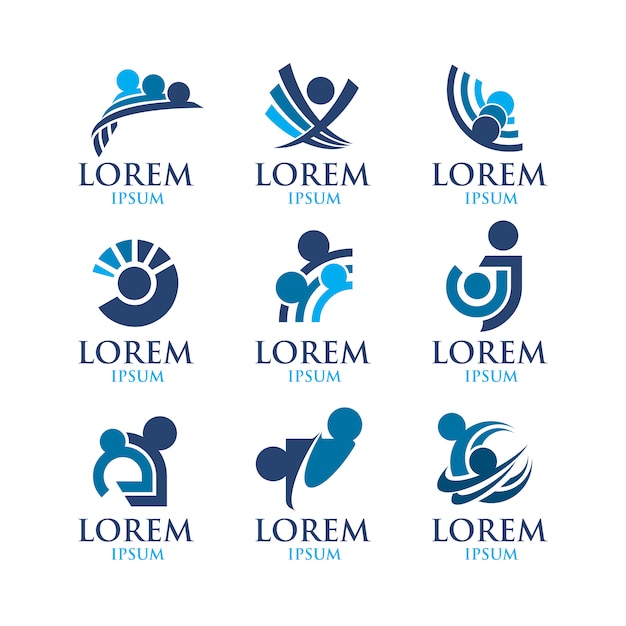 Vetor grátis coleção de logotipos de pessoas