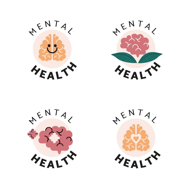 Coleção de logotipos de saúde mental