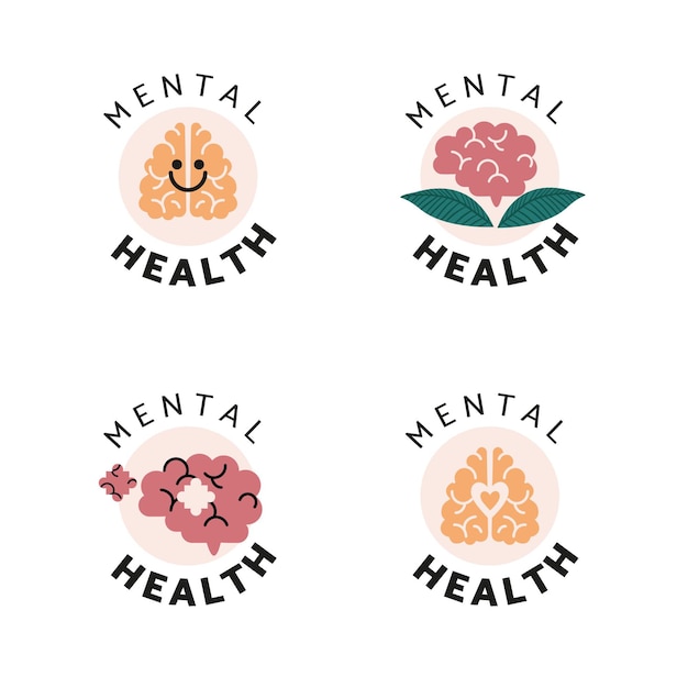 Coleção de logotipos de saúde mental
