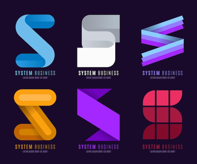 Vetor grátis coleção de logotipos do flat design