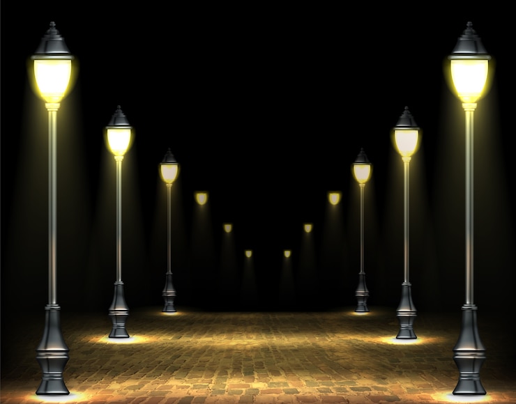Vetor grátis coleção de luz de rua realista