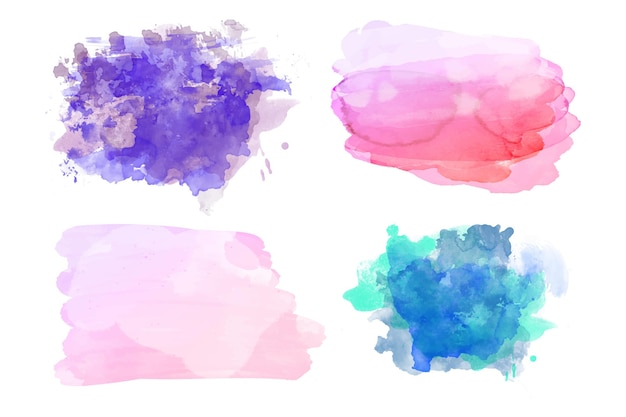 Coleção de manchas de aquarela pintada à mão